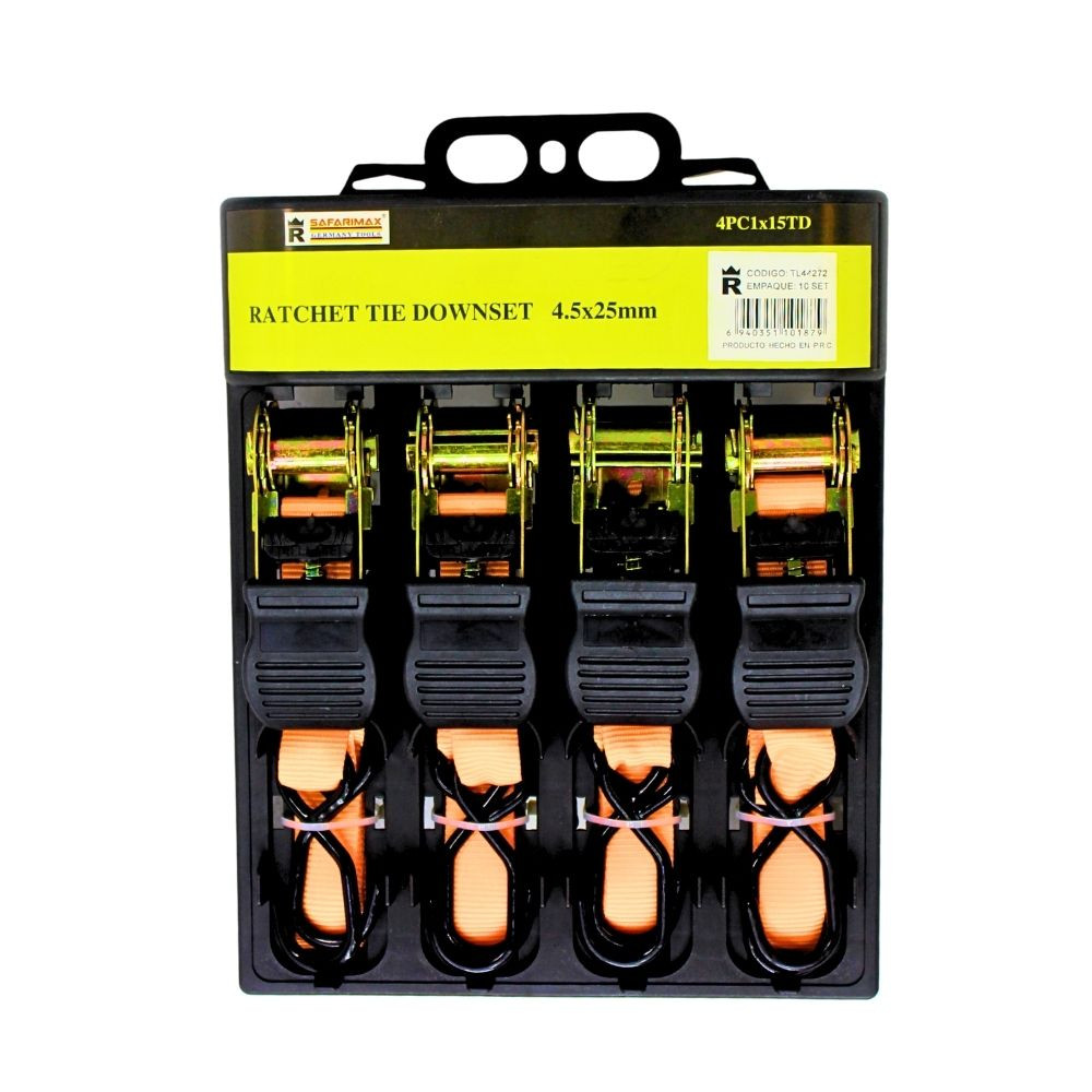 Safarimax Set de Correas con Trinquete 4 pcs (4.5 × 25 mm)