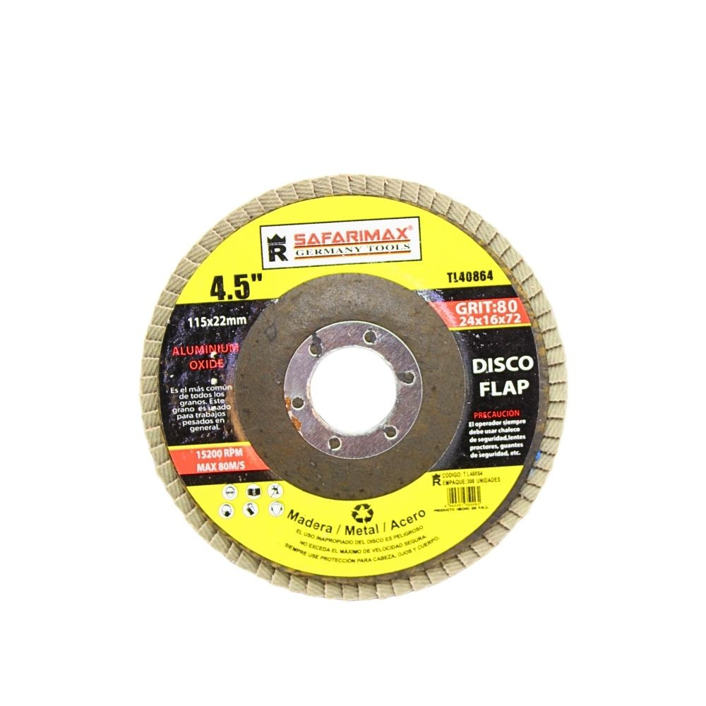Disco Flap 4-1/2" (115 mm) Grano 80 – Eje 22.23 mm