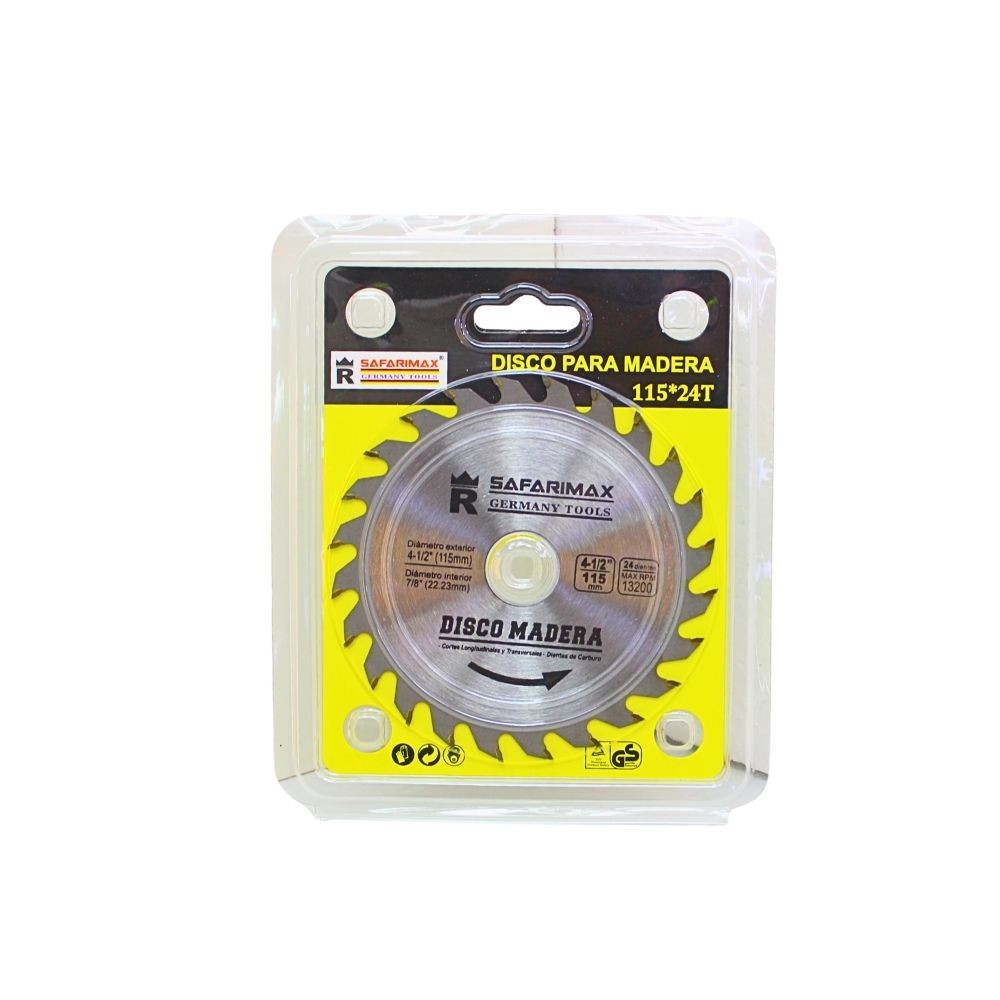 Disco para Madera 115 mm (4-1/2”) 24T – Eje 22.23 mm