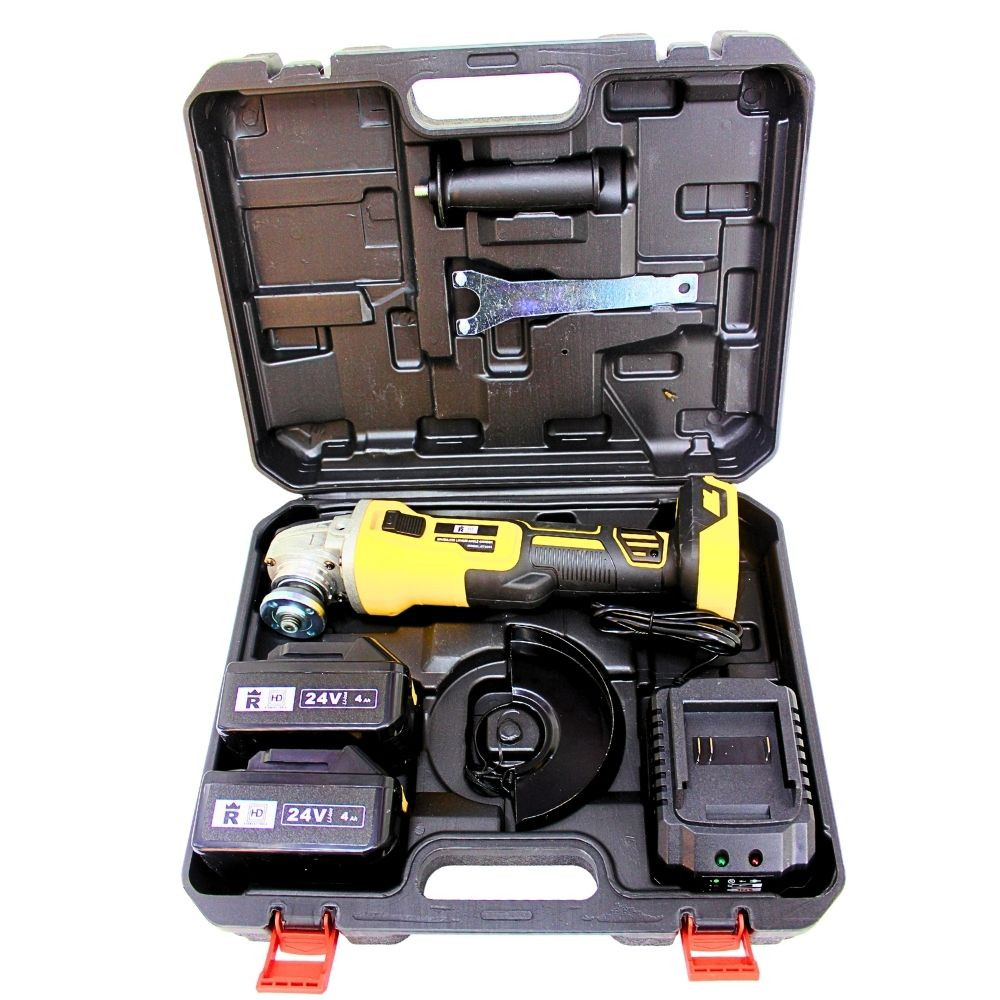 Amoladora angular inalámbrica 24V 115 mm BRUSHLESS con 2 baterías y cargador (ET2363)