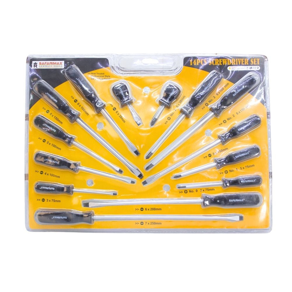 Safarimax Set de Destornilladores 14 Piezas (Planos + Phillips)